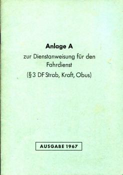 Anlage A zur Dienstanweisung für den Fahrdienst Strab, Kraft, Obus