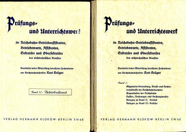 3 Bände Prüfungs- und Unterrichtswerk für Reichsbahn-Betriebsassistenten, Sekretäre, Obersekretäre des nichttechnischen Dienstes