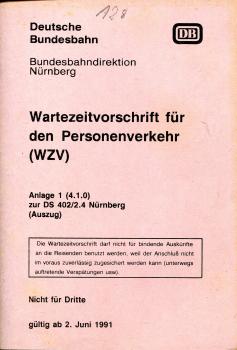 Wartezeitvorschrift für den Personenverkehr BD München 1991