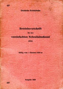 Dienstvorschrift für den vereinfachten Nebenbahndienst 1959