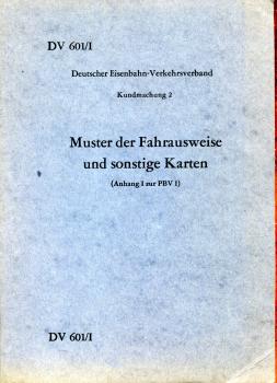 DV 601/I Muster der Fahrausweise und sonstige Karten ( 1975 )
