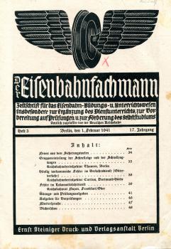 Der Eisenbahnfachmann Heft 3 / 1941