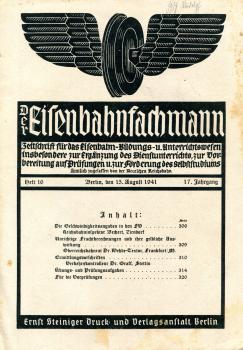 Der Eisenbahnfachmann Heft 16 / 1941