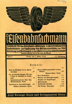 Der Eisenbahnfachmann Heft 5 / 1939