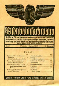 Der Eisenbahnfachmann Heft 1 / 1939