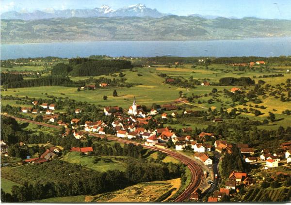 AK Lindau Oberreith mit Bahnstrecke