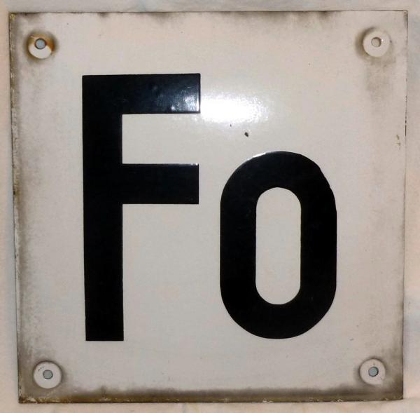 Schild Fo Emaille gewölbt