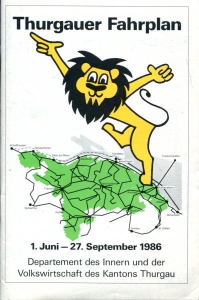 Thurgauer Fahrplan 1986 ( Juni – September )