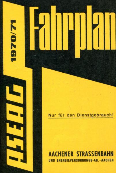 Fahrplan ASEAG Aachen 1970 / 1971