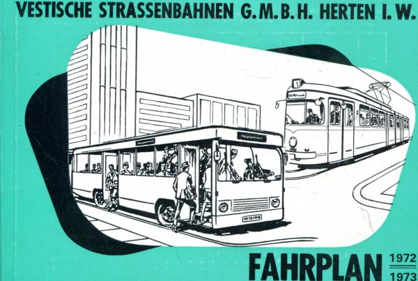 Fahrplan Vestische Straßenbahn 1972 / 1973