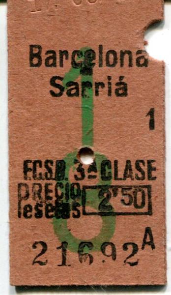 Fahrkarte Barcelona – Sarria