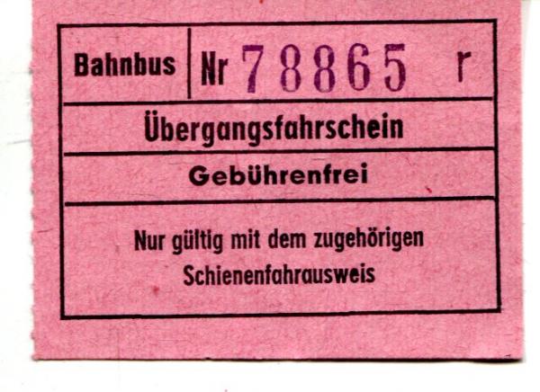 1 Übergangsfahrschein Bahnbus