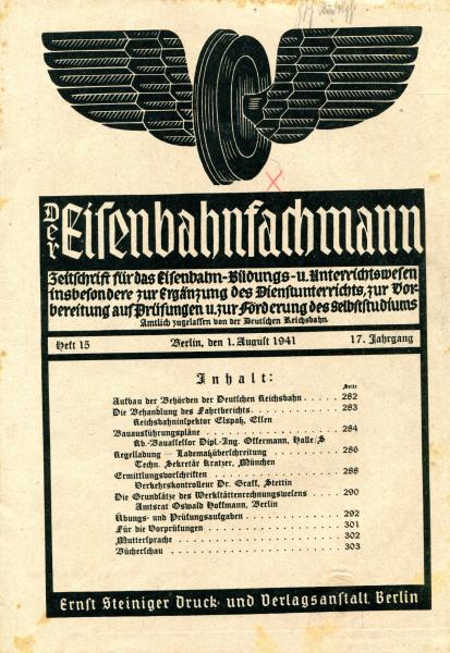 Der Eisenbahnfachmann Heft 15 / 1941