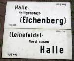 DR Zuglaufschild Halle Eichenberg