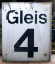 Gleis 4 Bahnsteigschild Aluminium