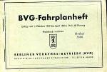 BVG Fahrplanheft 1959 / 1960