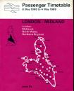 Timetable British Rail 1968 / 1969 London Midland North Wales Northern England