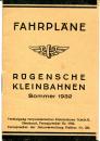 Fahrpläne Rügensche Kleinbahn 1932