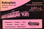 Fahrplan Würzburger Straßenbahn 1965 ( ab Oktober )