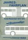 Fahrplan für den Niederrhein 1972 / 1973